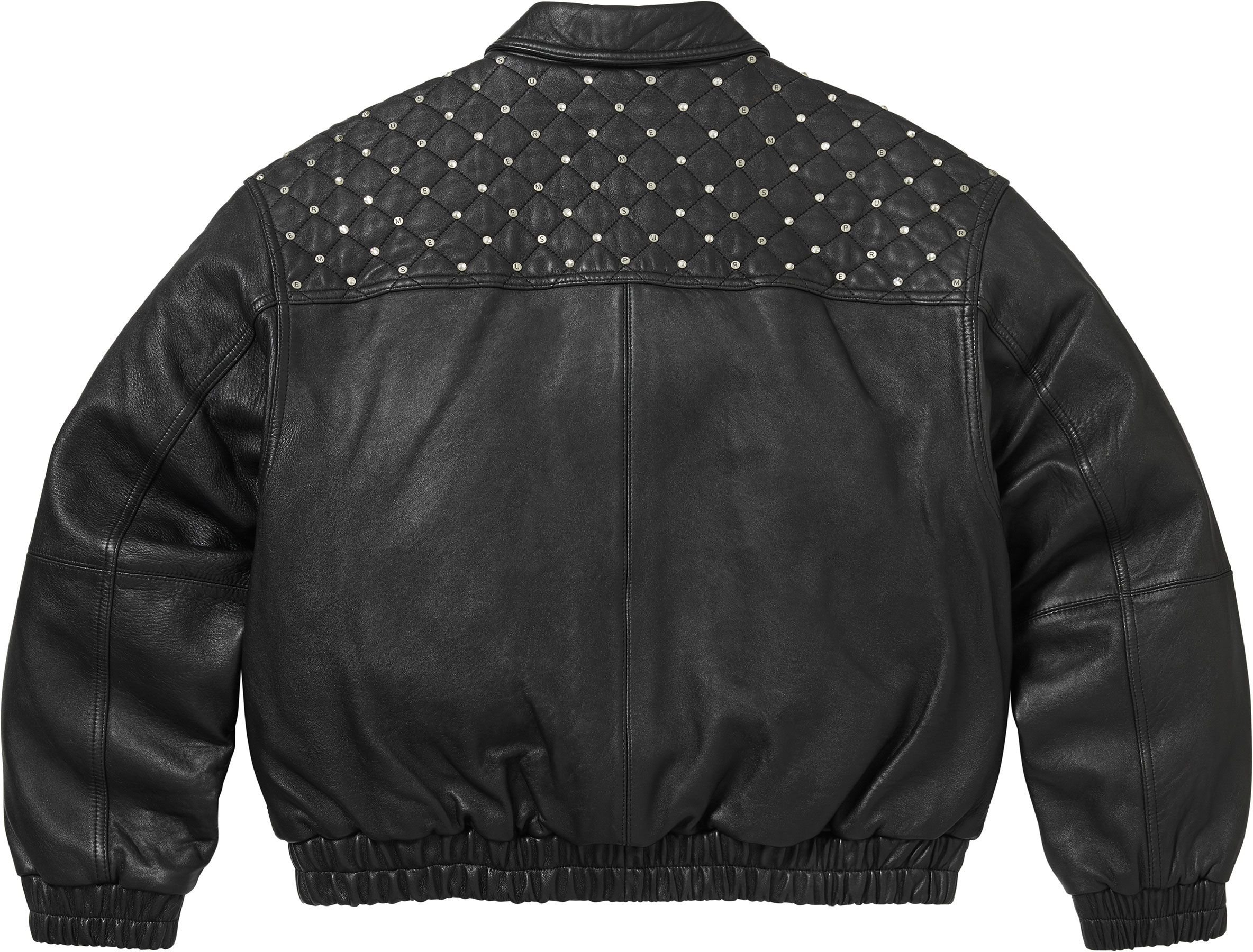 Swarovski® Studded Quilted Leather Jacket view 6